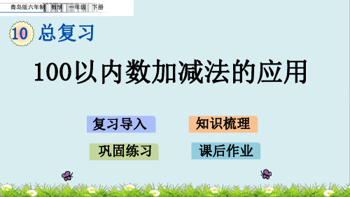 青岛版数学一年级下册期末复习练习材料(100以内数加减法的应用)课件