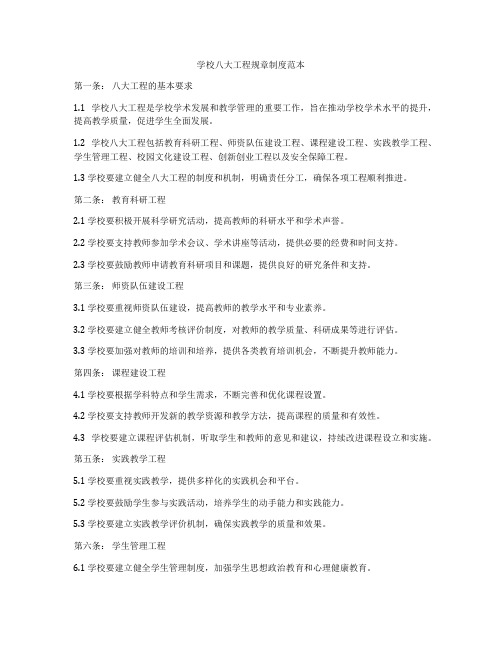 学校八大工程规章制度范本