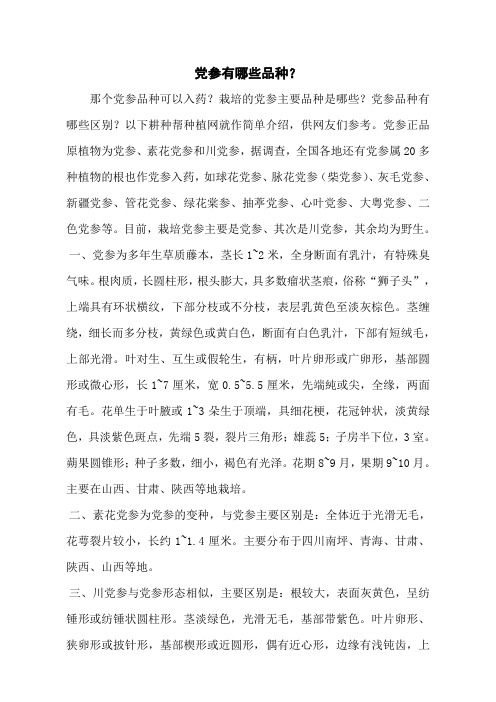 党参有哪些品种？