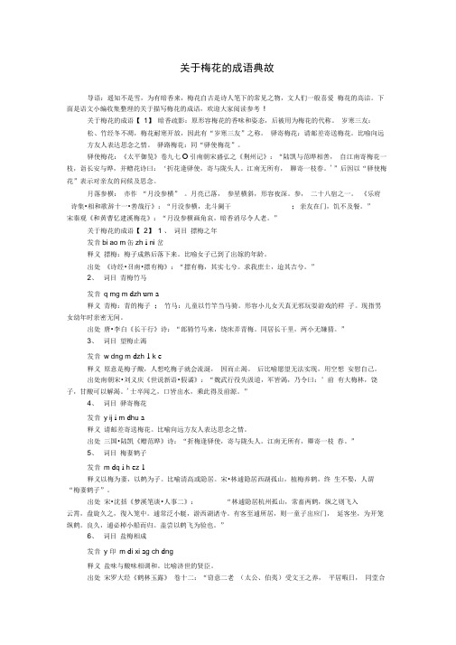 关于梅花的成语典故