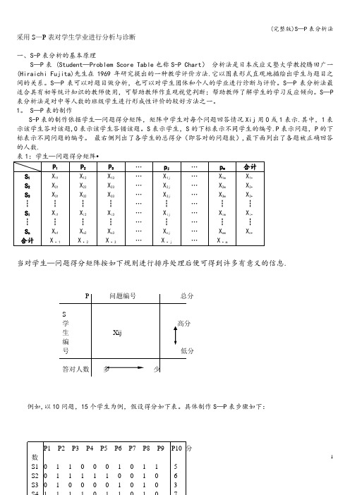 (完整版)S—P表分析法