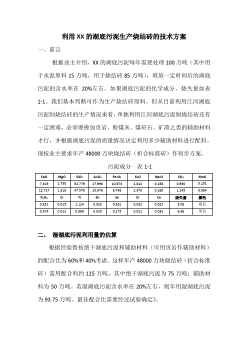 利用污泥生产烧结砖的技术方案