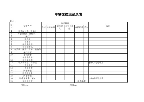 车辆交接班记录本
