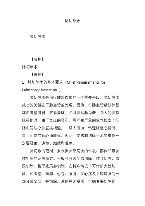 肺切除术