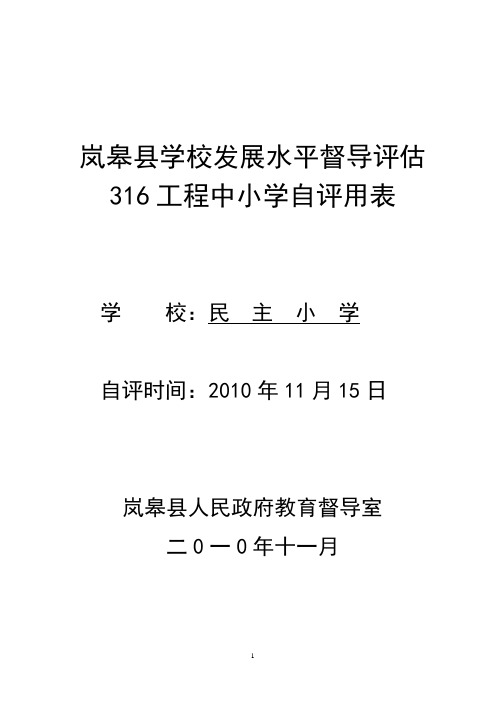 学校发展水平督导评估316工程自评用表