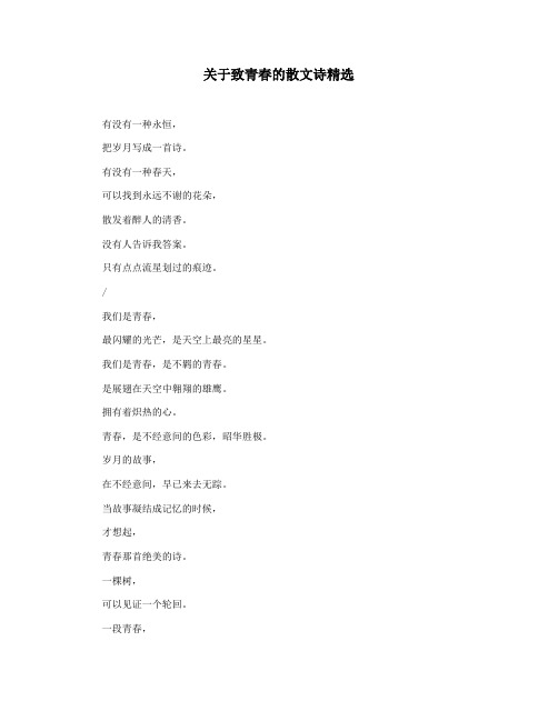 关于致青春的散文诗精选