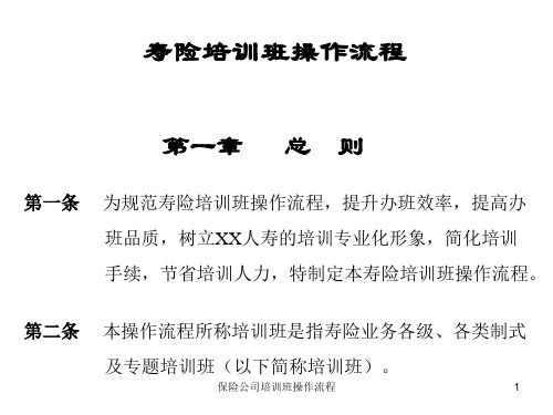 最新保险公司培训班操作流程