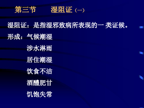 中医实证虚症第三节湿阻证(一)