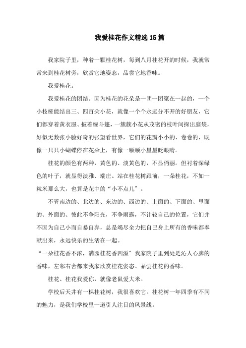 我爱桂花作文精选15篇精选