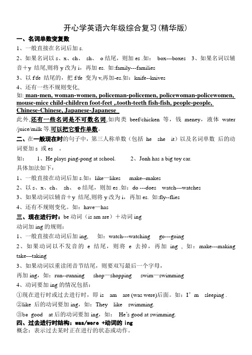 开心学英语六年级综合复习(精华版).doc