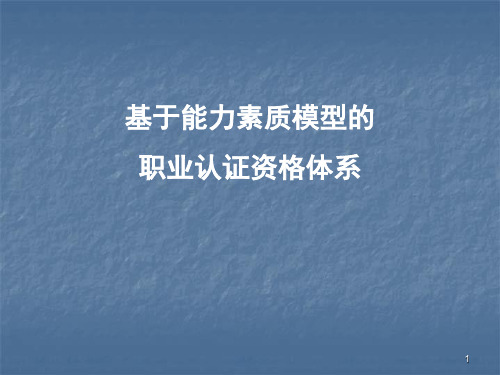 基于能力素质模型的职业资格认证体系ppt课件