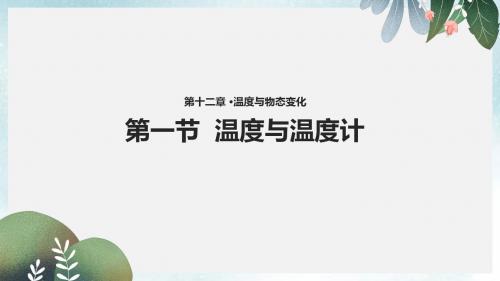 九年级物理全册 12.1温度与温度计课件 (新版)沪科版