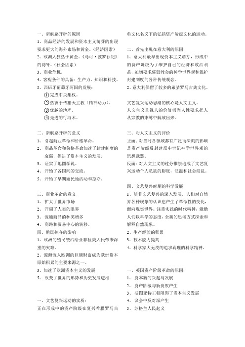 最新 世界史上册复习提纲-人教版[整理] 精品
