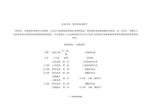 北京儿童疫苗接种
