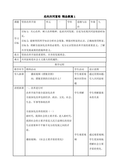 《走向共同富裕》精品教案1
