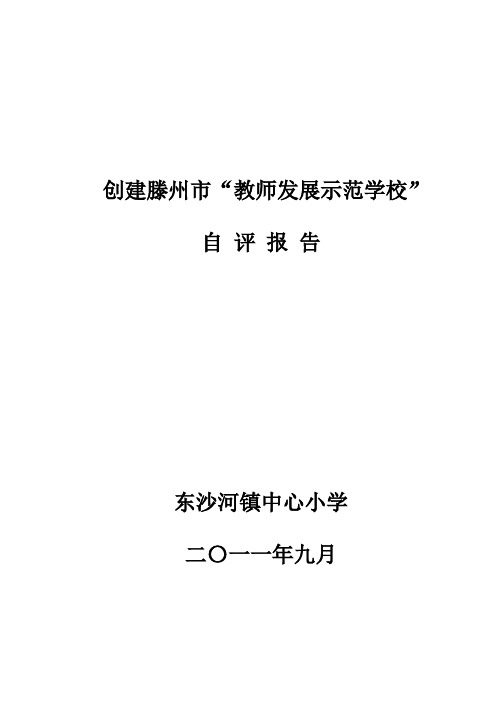 教师发展示范学校自评报告