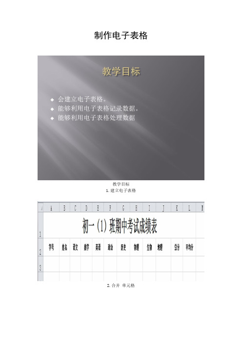 电子表格的制作