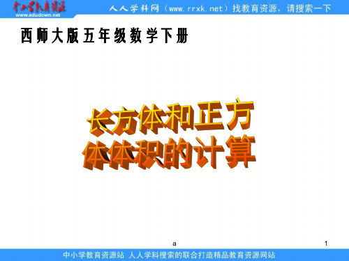 西师大版五年下长方体和正方体体积计算课件之一