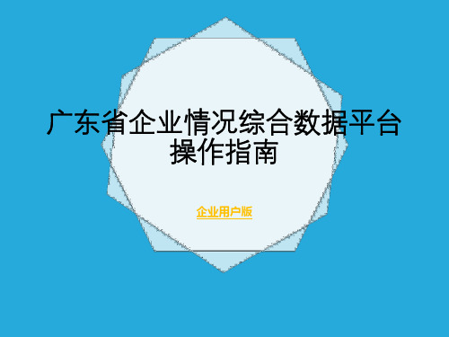 2016年广东省企业情况综合数据平台操作指南