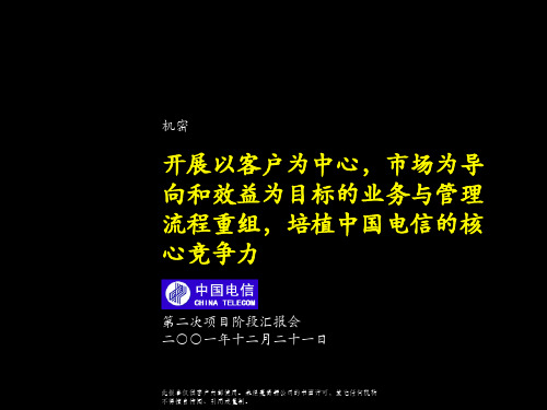 麦肯锡-中国电信网-开展以客户为中心市场为导向和效益为目标的业务与管理流程重组培训