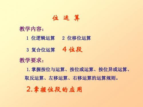 C语言电子课件第12位运算