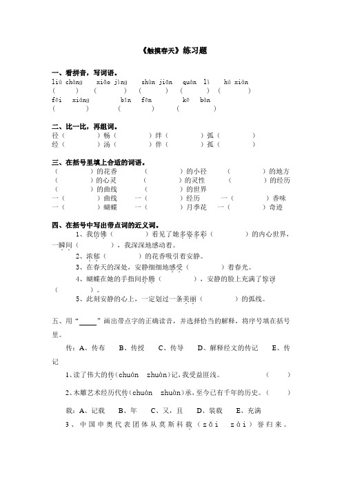 《触摸春天》练习题(附答案)