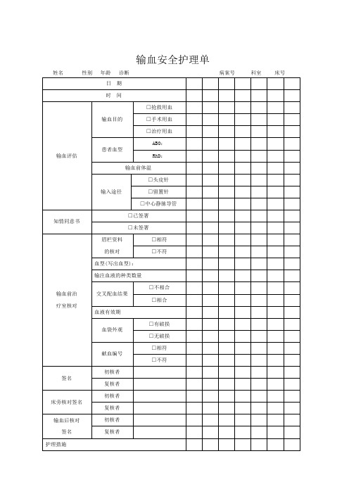 输血安全护理单[1]