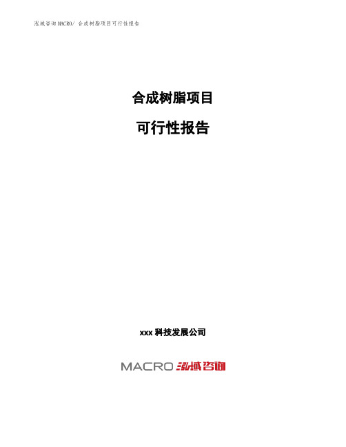 合成树脂项目可行性报告