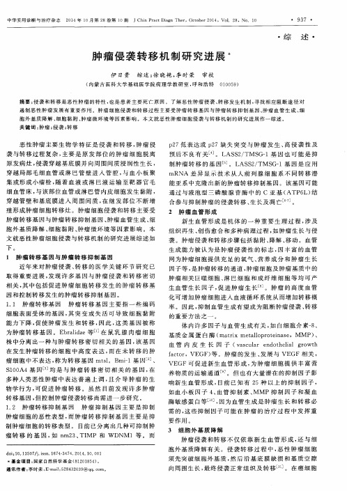 肿瘤侵袭转移机制研究进展