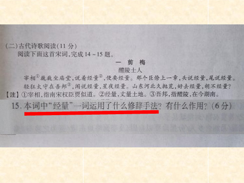 高考诗歌鉴赏中的修辞手法的辨析ppt