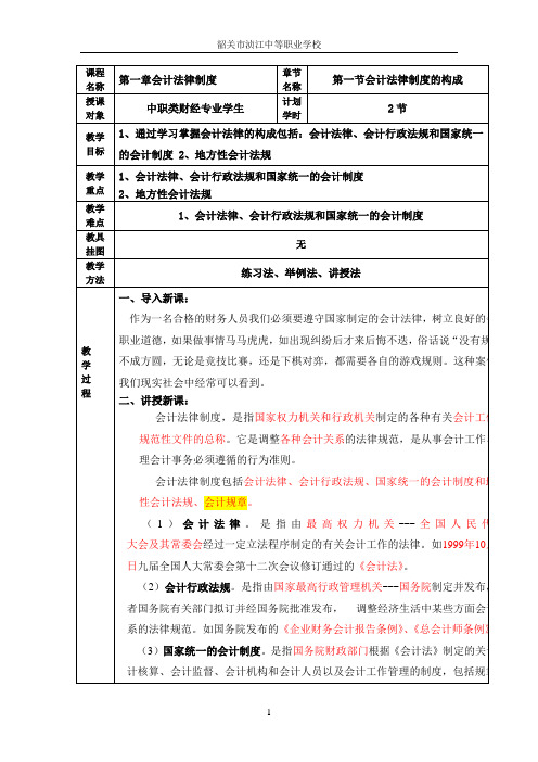 财经法规 教案1