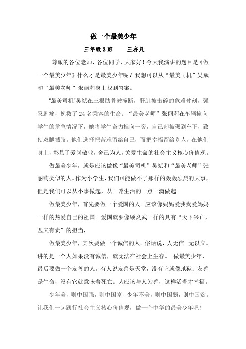 做一个最美少年