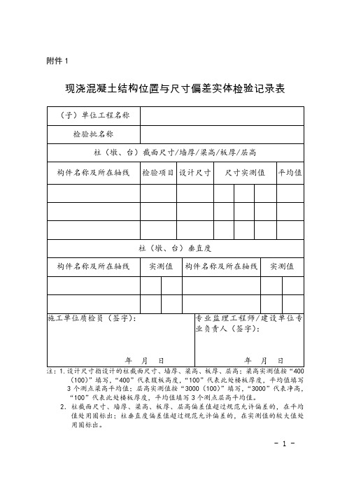现浇混凝土结构位置与尺寸偏差实体检验现场标示方法