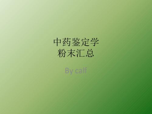 中药鉴定学粉末鉴别汇总图ppt课件