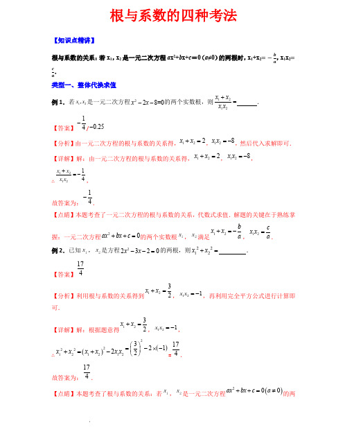 【常考压轴题】根与系数的四种考法—2023-2024学年九年级数学上册(人教版)(解析版)