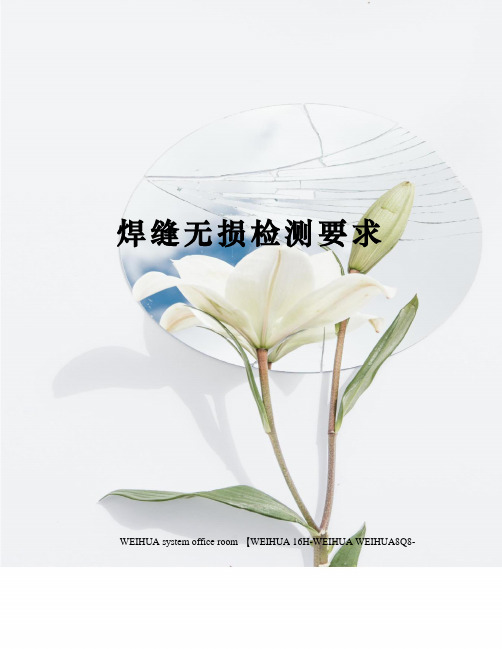 焊缝无损检测要求修订稿