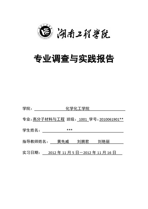 专业调查与实习报告 高分子材料
