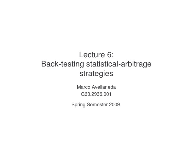 国外量化投资课件Lecture6Quant