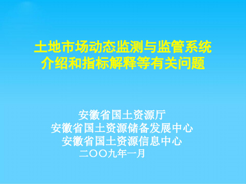 土地市场动态监测与监管系统