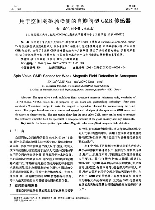 用于空间弱磁场检测的自旋阀型GMR传感器