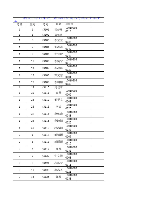 五一班排序表
