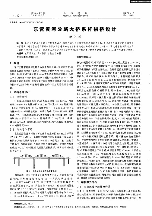 东营黄河公路大桥系杆拱桥设计
