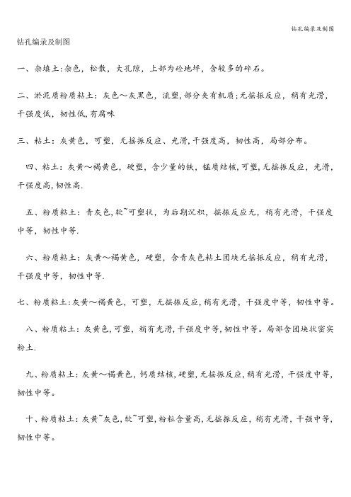 钻孔编录及制图