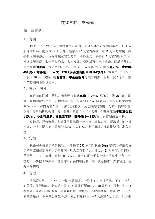 全年西瓜栽培管理方案