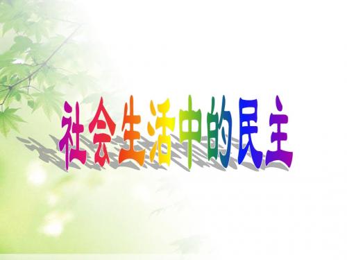 社会生活中的民主