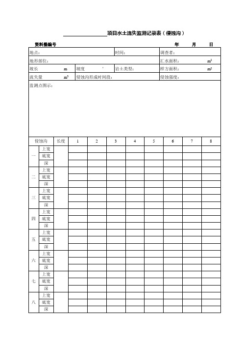 项目水土流失监测记录表