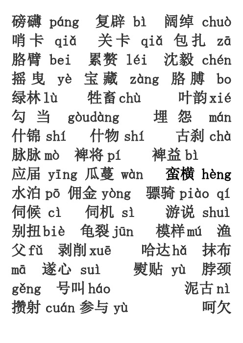 易错字音大全