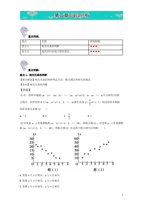 易学通·重难点一本过高二数学(人教版选修1-2)：第二章 回归分析 Word版