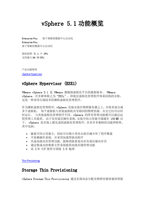 vSphere 5.1功能概览