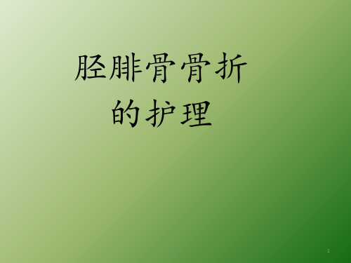 胫腓骨骨折的护理ppt课件